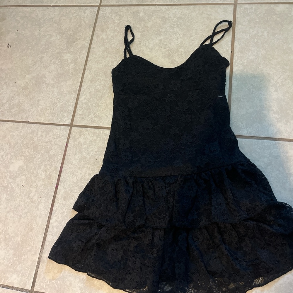 Black Lace Dress with Spaghetti Straps